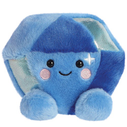 Aurora World Palm Pals Alice Sapphire Soft Toy. This radiant little  soft toy sapphire fits perfectly into the palm of your hand. Coming with an alternating deep blue and light blue soft plush body, plus  two silver panels, pink cheeks and a cute smiley g