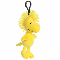 Peanuts Woodstock Keyring by Aurora World coming in the classic bright yellow plush body, smily grin and punky hairstyle. It has a strong black fastner for easy attachment.