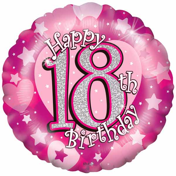 Balloons 18th Birthday Pink Balloon