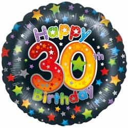 Helium Foil Birthday Balloons 30-100 Year Birthdays £9.95 FREE Delivery