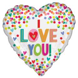 I Love You Rainbow Dots Foil Balloon