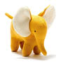 Knitted Cotton Mustard Elephant Toy - Small Small Image