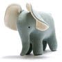 Knitted Cotton Teal Elephant Toy - Large Small Image
