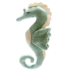 Knitted Cotton Sea Green Seahorse Toy