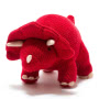 Triceratops Knitted Dinosaur Soft Toy Red Small Image