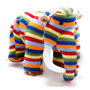 Woolley Mammoth Knitted Dinosaur Rattle Rainbow Stripes Small Image