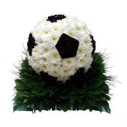 Funeral Flowers 3D Black & White Football Flower Tribute