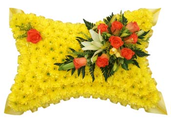 Funeral Flowers Funeral Pillow Yellow Base