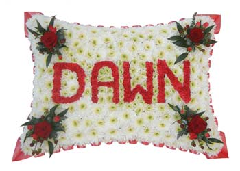 Funeral Flowers Funeral Pillow with Name