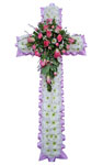 Funeral Cross Pink & White
