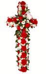 Funeral Cross Red & White 