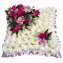 Pink & White Funeral Cushion