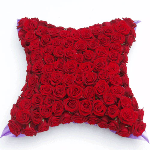 Funeral FlowersRed Rose Funeral Cushion