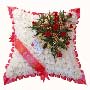 Red Sash Funeral Cushion  Small Image