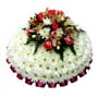Funeral Posy Pad White & Apricot Small Image
