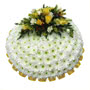 Funeral Posy Pad White & Yellow Small Image