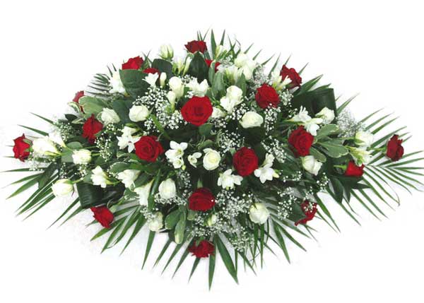 Funeral FlowersRed Rose & Freesia Spray