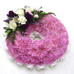 Funeral Wreath Ring Mauve Base