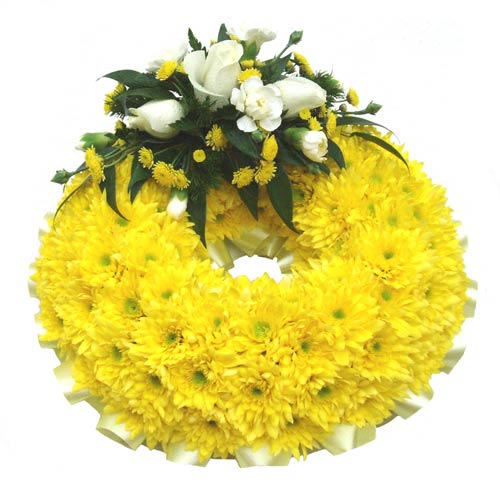 Funeral FlowersFuneral Wreath Ring Yellow Base