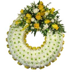 Yellow Funeral Wreath Ring