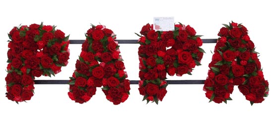 Funeral PAPA Tribute - Red Roses and Red Spray Carnations