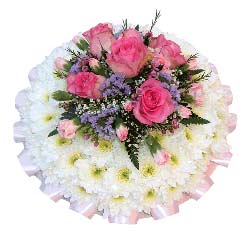 Funeral Flowers Funeral Posy Pad Pink & Mauve