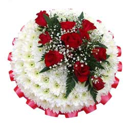 Funeral Flowers Funeral Posy Pad Red Roses