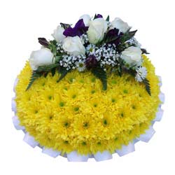 Funeral Flowers Funeral Posy Pad Yellow Base