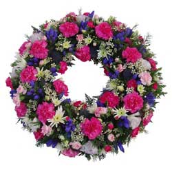 Funeral Flowers Open Funeral Ring Cerise