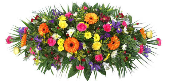 Funeral Flowers Funeral Coffin Spray - Bright Mixed
