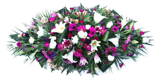 Funeral Flowers Floral Coffin Spray - Mauve