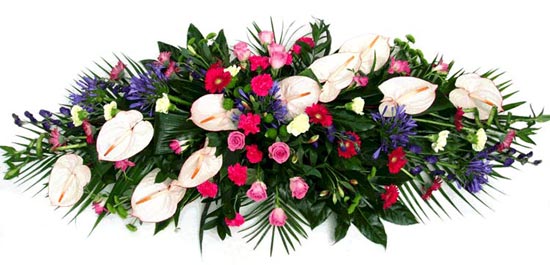Funeral Flowers Coffin Floral Spray - Modern