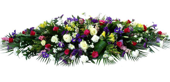 Funeral Flowers Multi Coloured Funeral Coffin Spray