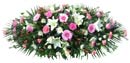 Coffin Floral Spray - Pink & White Small Image