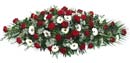 Floral Coffin Spray - Red & White