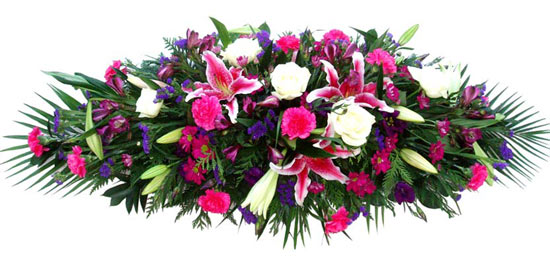 Funeral Flowers Coffin Spray - Stargazer Lily