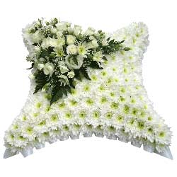 Funeral Flowers Pure White Funeral Cushion