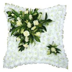 Funeral Flowers White & Cream Funeral Cushion