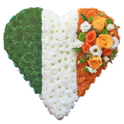 Funeral Flowers Irish Heart Flag Tribute