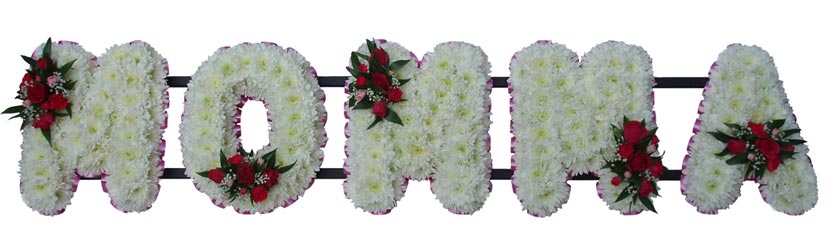 Funeral Flowers MOMMA Name Frame Tribute