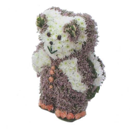 Funeral Flowers3D Standing Teddy Tribute