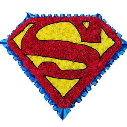 Funeral Flowers Bespoke Superman Logo Tribute
