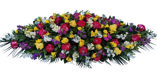 Funeral Flowers Coffin Spray Bright Mix