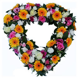 Funeral Flowers Open Heart Tribute Colourful