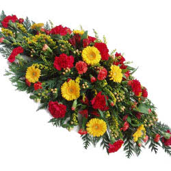 Funeral Flower Sprays-in-Oasis Floral Tributes, these are made in trays using wet Oasis bricks, they can be made in any colour combination and size, for delivery to Nottingham and the UK.