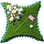 Golf Green Floral Cushion Tribute