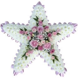 Speciality Pink Star Funeral Tribute