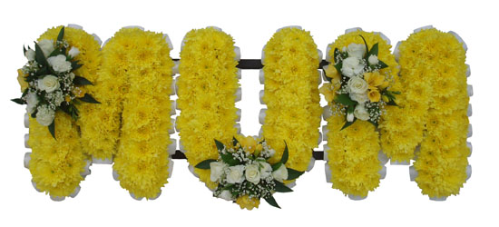 Funeral Flowers MUM Funeral Tribute - Yellow