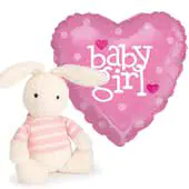 Baby Girl gifts including soft toys, greeting cards, balloons, soothers, comforters, musical toys, blankies, rattles and chimes all coming with UK and international delivery options.