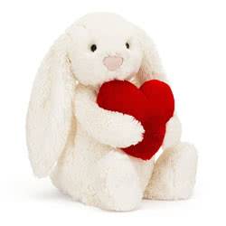 Bashful Red Love Heart Bunny 